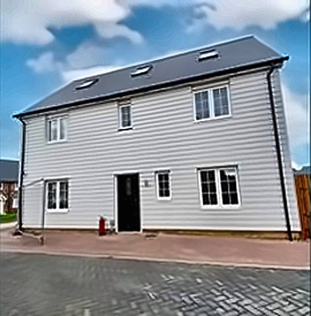 A completed supported housing unit, timber-clad and self-contained